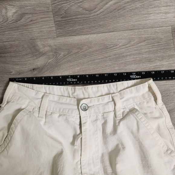 Levis White Cargo‎ Shorts 32 Vintage Y2K Original Thick Solid Multi Flap Pockets - Picture 5 of 10